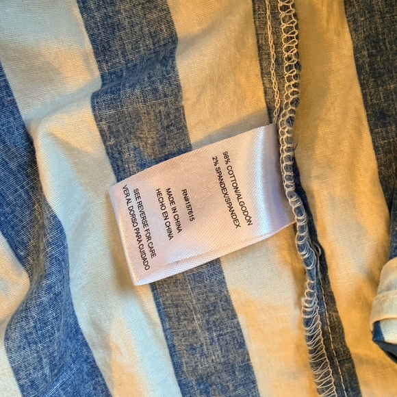 Tahari Blue and White Striped Button-Front Maxi Dress XS - Picture 12 of 16